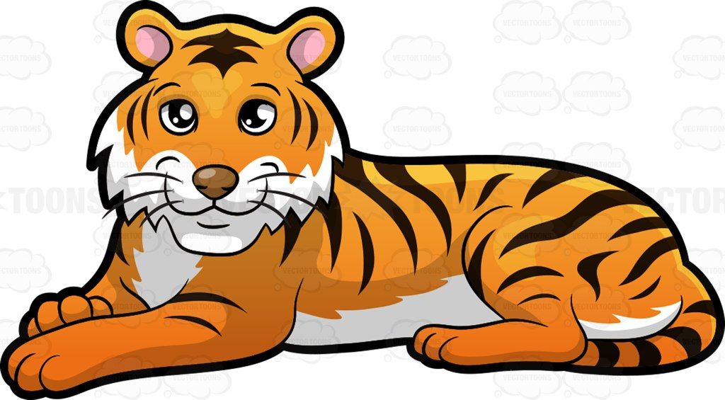 Beautiful tiger lying.