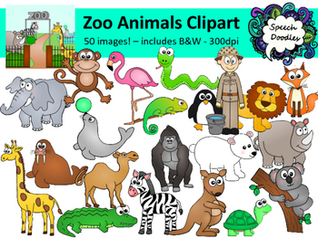 Zoo Animals Clipart Bundle