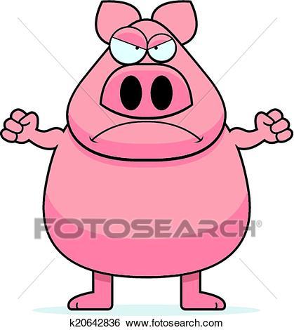 Angry pig clipart.
