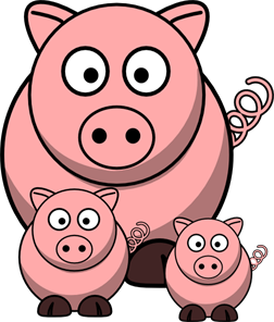 Momma Pig With Baby Pigs PNG, SVG Clip art for Web