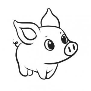 How to draw a simple pig