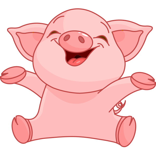 Happy piggy animal.