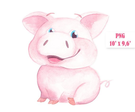 Pig clipart Baby pig clipart Piggy Piglet clipart Commercial
