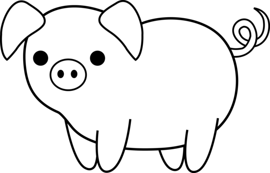 Pig clip art black and white