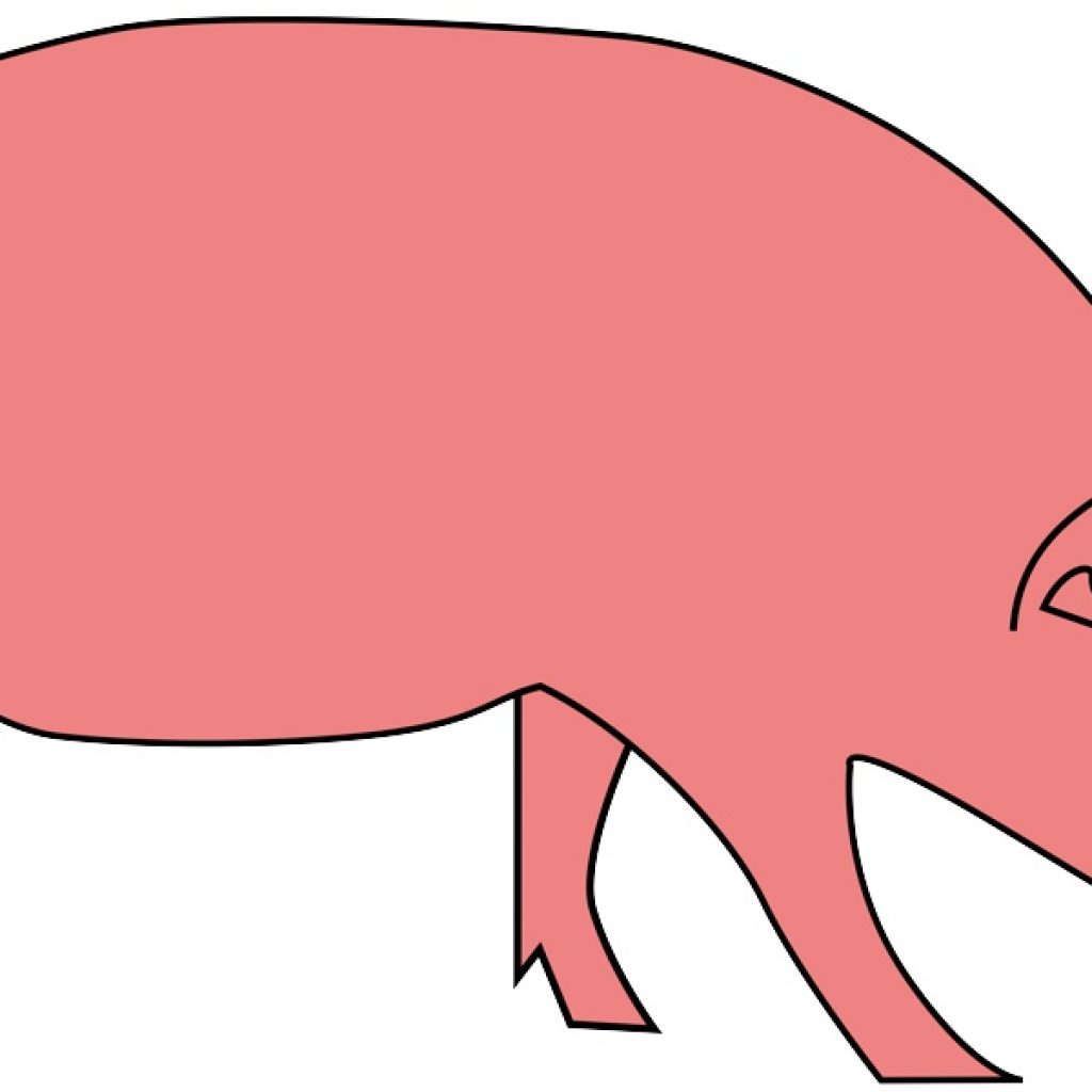 Pig clipart simple.