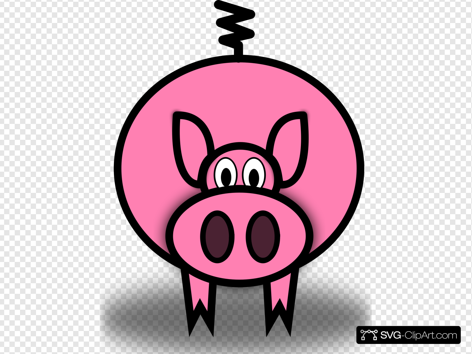 Simple Cartoon Pig Clip art, Icon and SVG