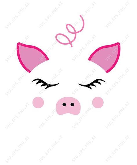 Pig Face Svg, Pig Face Dxf, Pig Clipart, Pig Vector, Pig