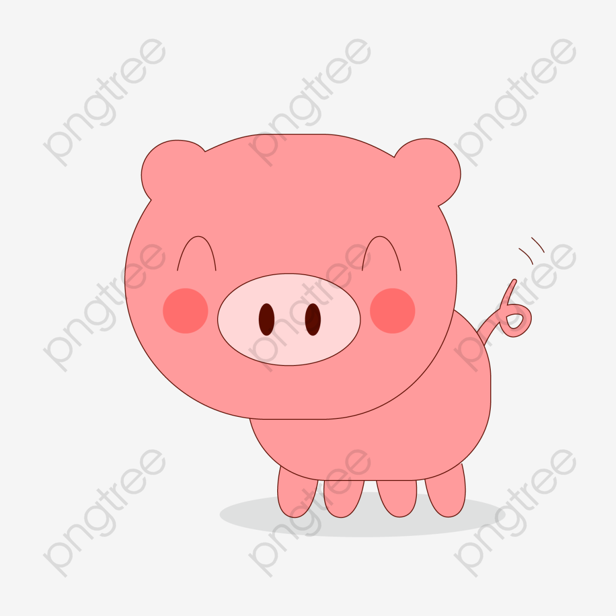 Download Free png Cute Cartoon Pig Vector, Cartoon Clipart