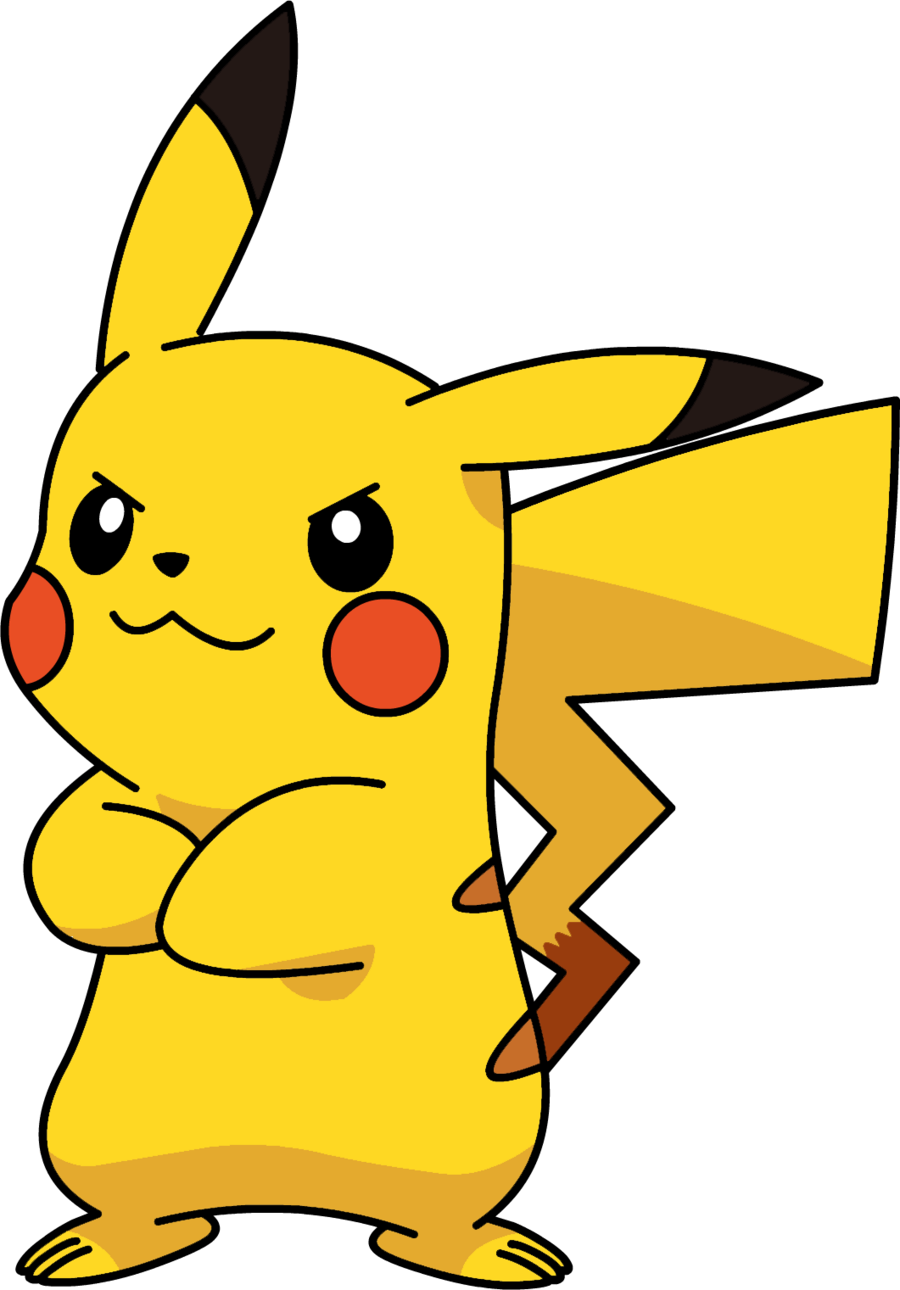 Pikachu Not Happy Pokemon Png Clipart Images Black and White