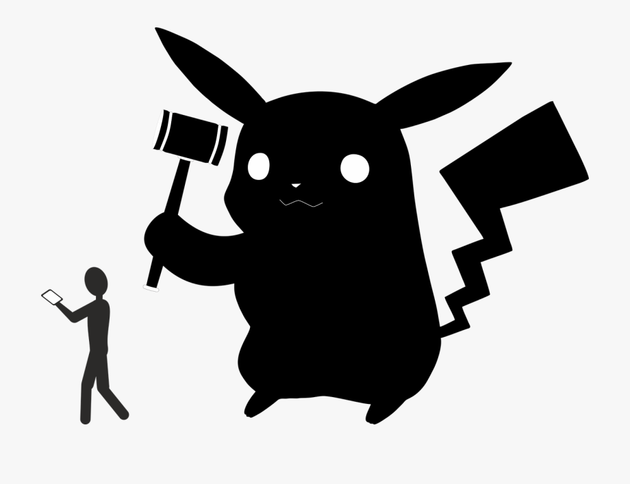 Pikachu silhouette png.
