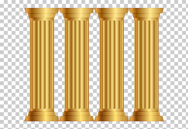 Column Logo Information, PILLAR, four brown pillars PNG