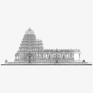 Pillar Drawing Hindu Temple