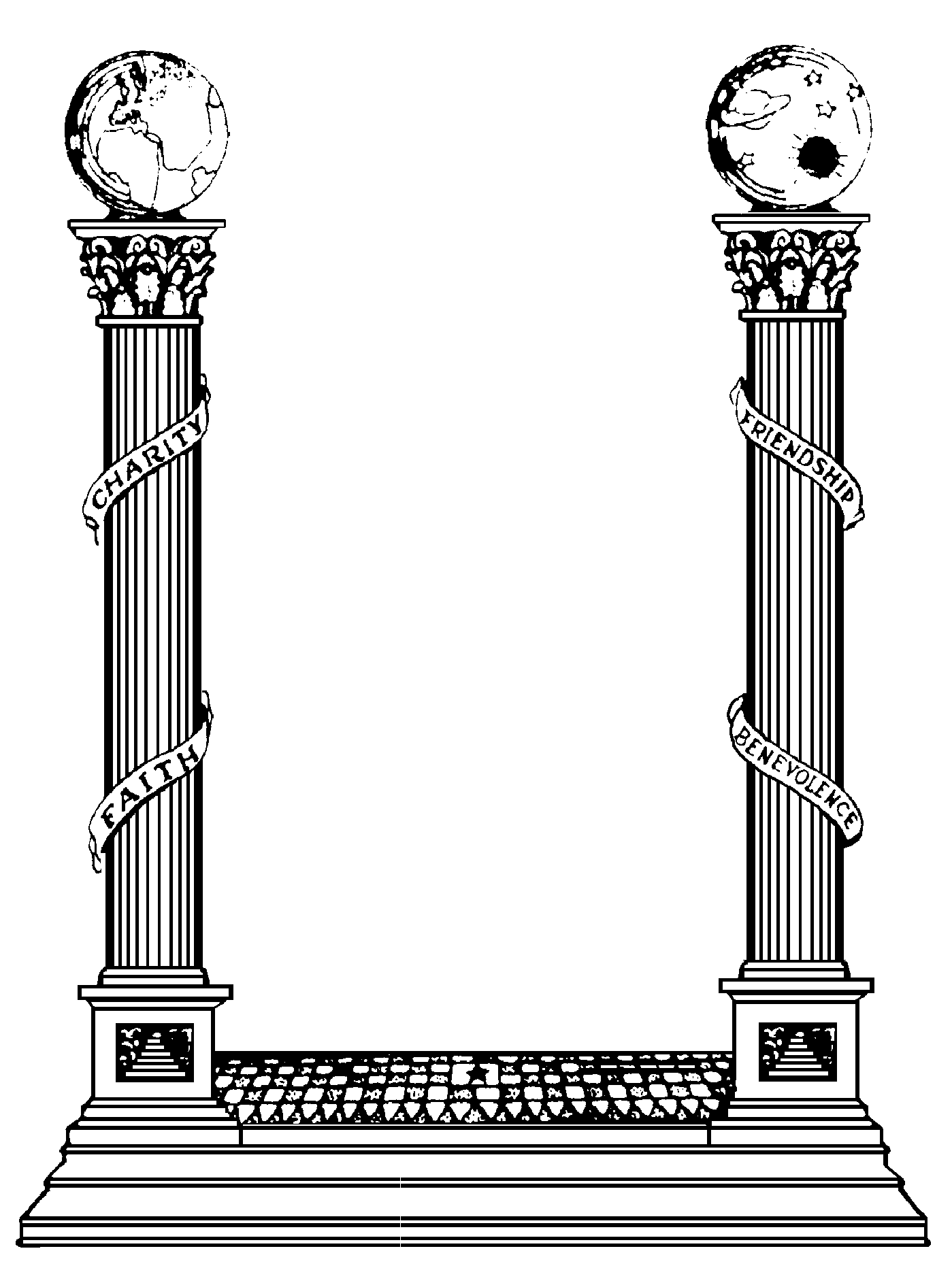 Masonic columns cliparts.