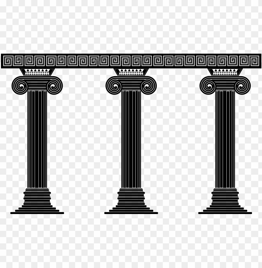 Clipart black and white stock pillars vector modern