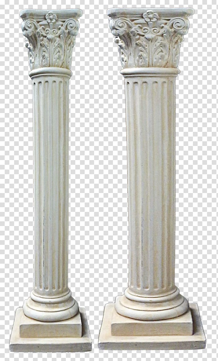 Two white pedestal.