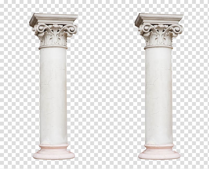 Two white concrete pillars illustration, Column Illustration