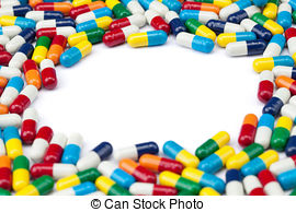 Colorful pill borders.