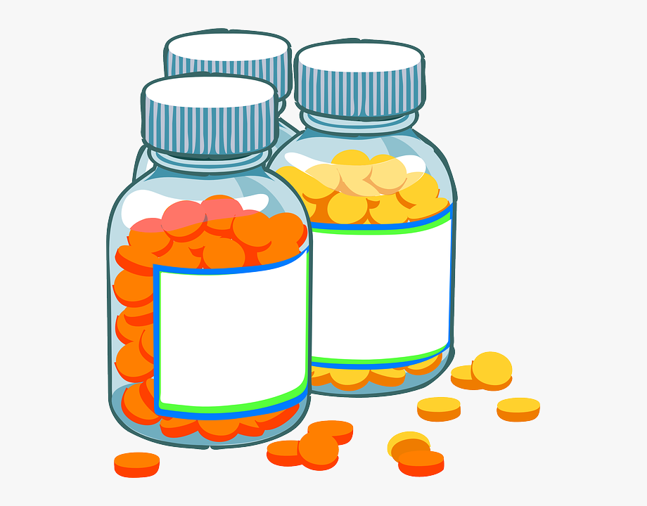 Medicine pills bottles.