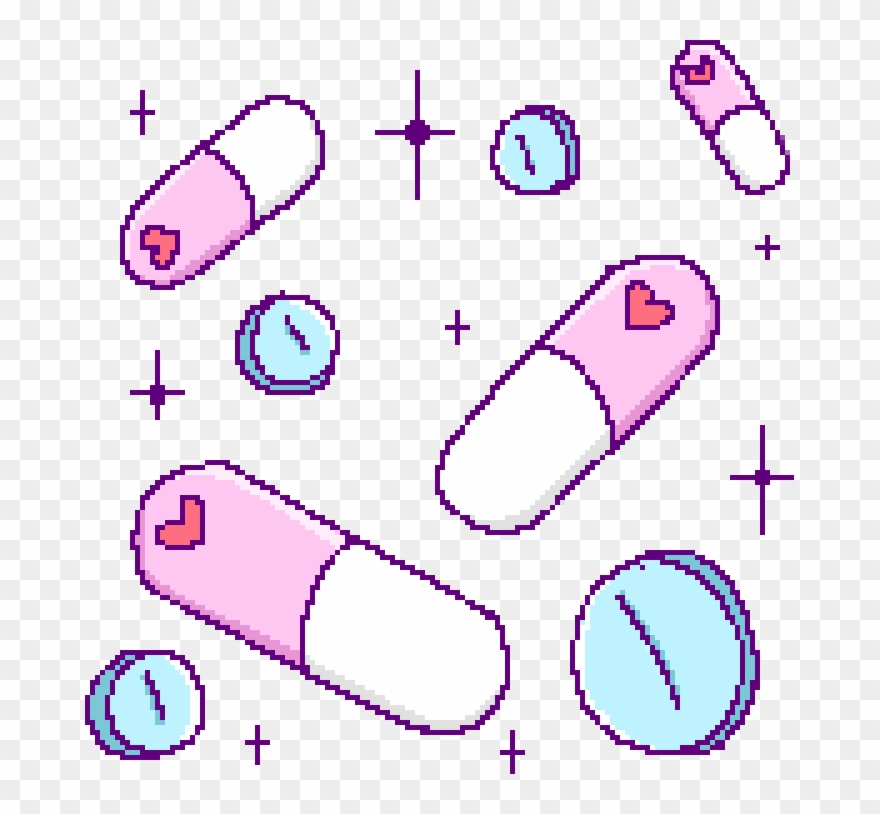 Pixel pills kawaii.