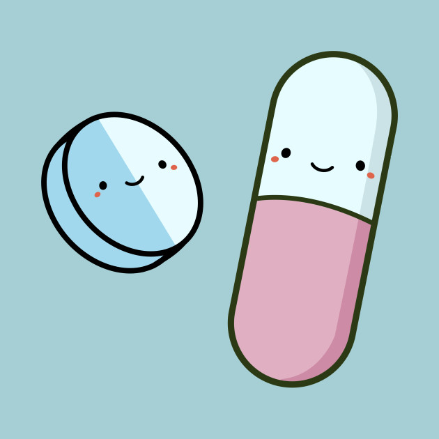 Cute and kawaii happy pills
