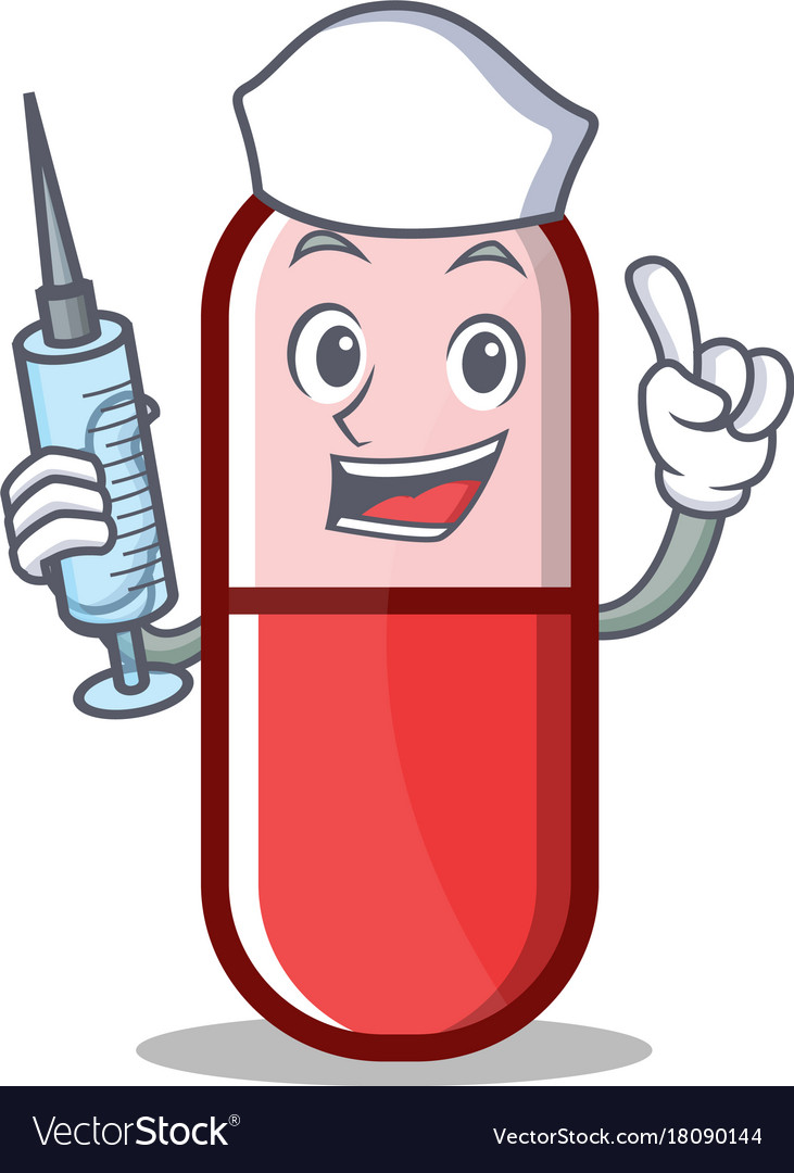 Nurse pill capsule cartoon character