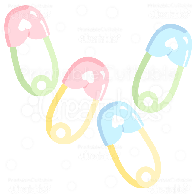 Sweet Baby Safety Pins SVG Cuts