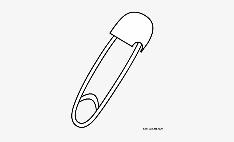 Black And White Safety Pin Clipart