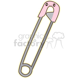 Safety Pin cartoon character vector image clipart