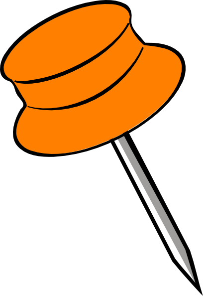 Free Orange Push Pin Clip Art