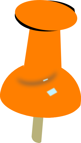 Orange push pin clip art at vector clip art