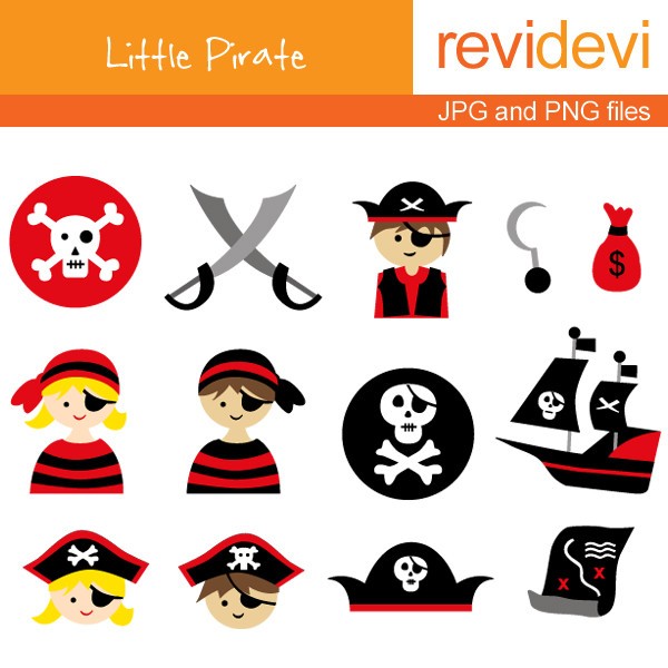 Pirate clipart printable.