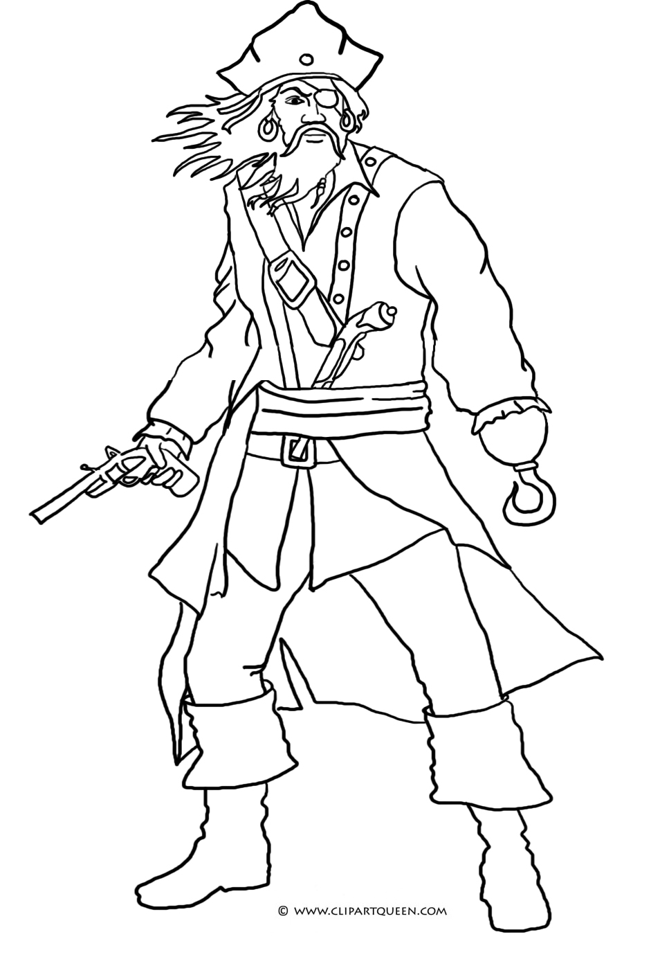 Pirate coloring pages.