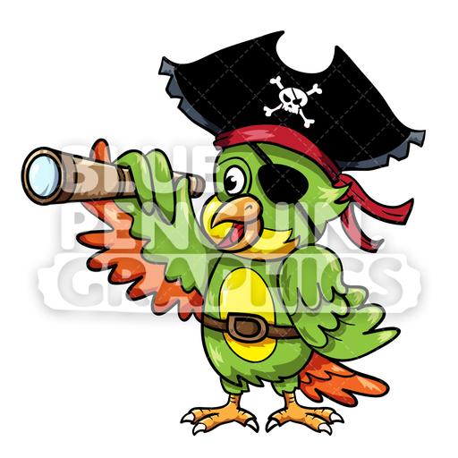 Parrot pirate with.