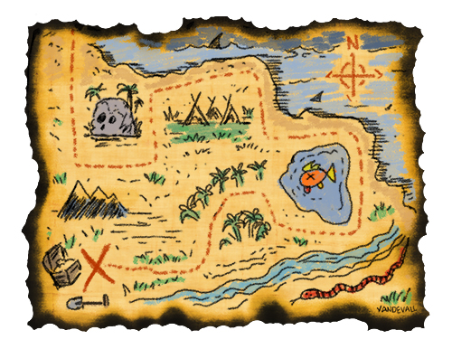 Pirate treasure map.
