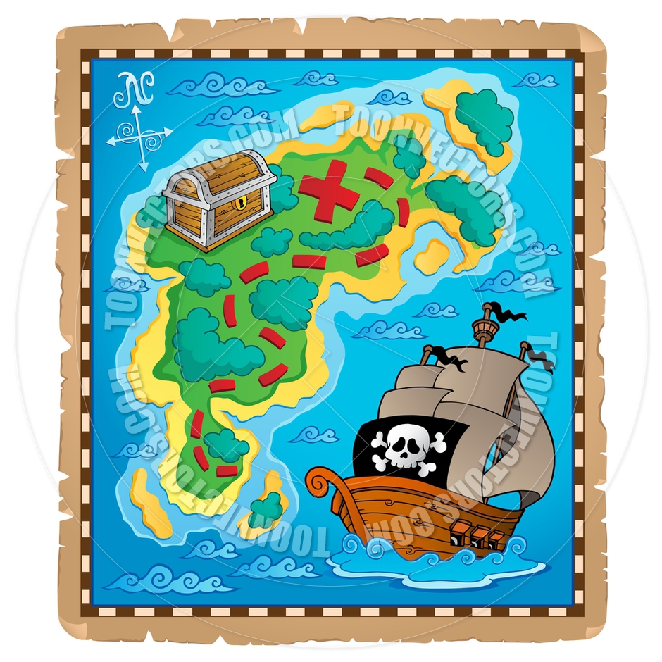 Pirate Treasure Map Clipart