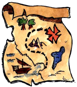 Pirate treasure map.