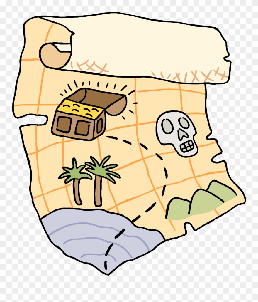 Vector Illustration Of Pirate Treasure Map Shows Location