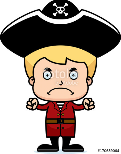 Cartoon angry pirate.