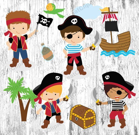 Cartoon kids pirates.