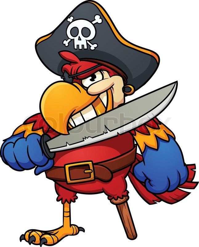 Pirate parrot clipart.