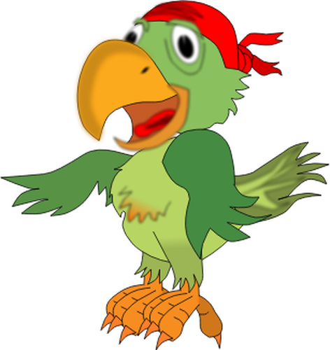 Vector illustration of singing pirate parrot