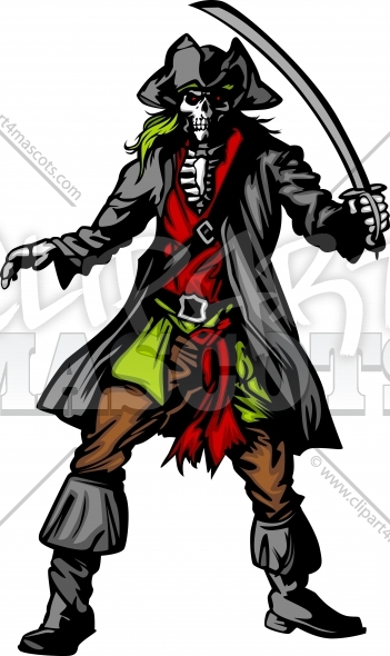 Pirate skeleton mascot.
