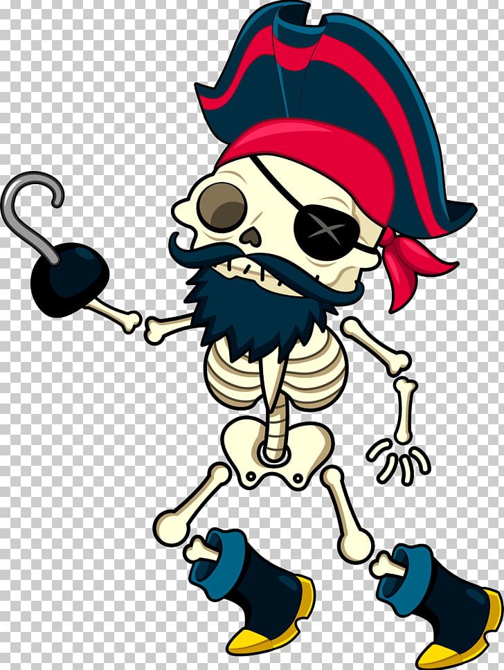 Cartoon human skeleton.