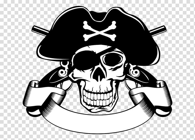 Piracy Skull illustration , Pirate Skull transparent