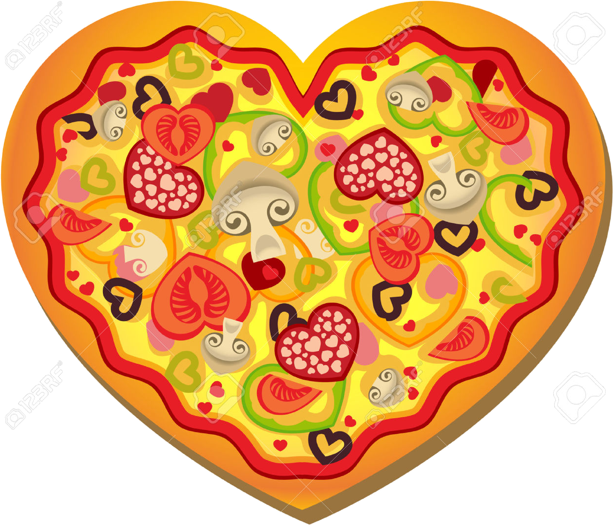 Heart shaped pizza.