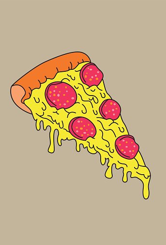 Melting Pizza Slize stock vectors and illustrations