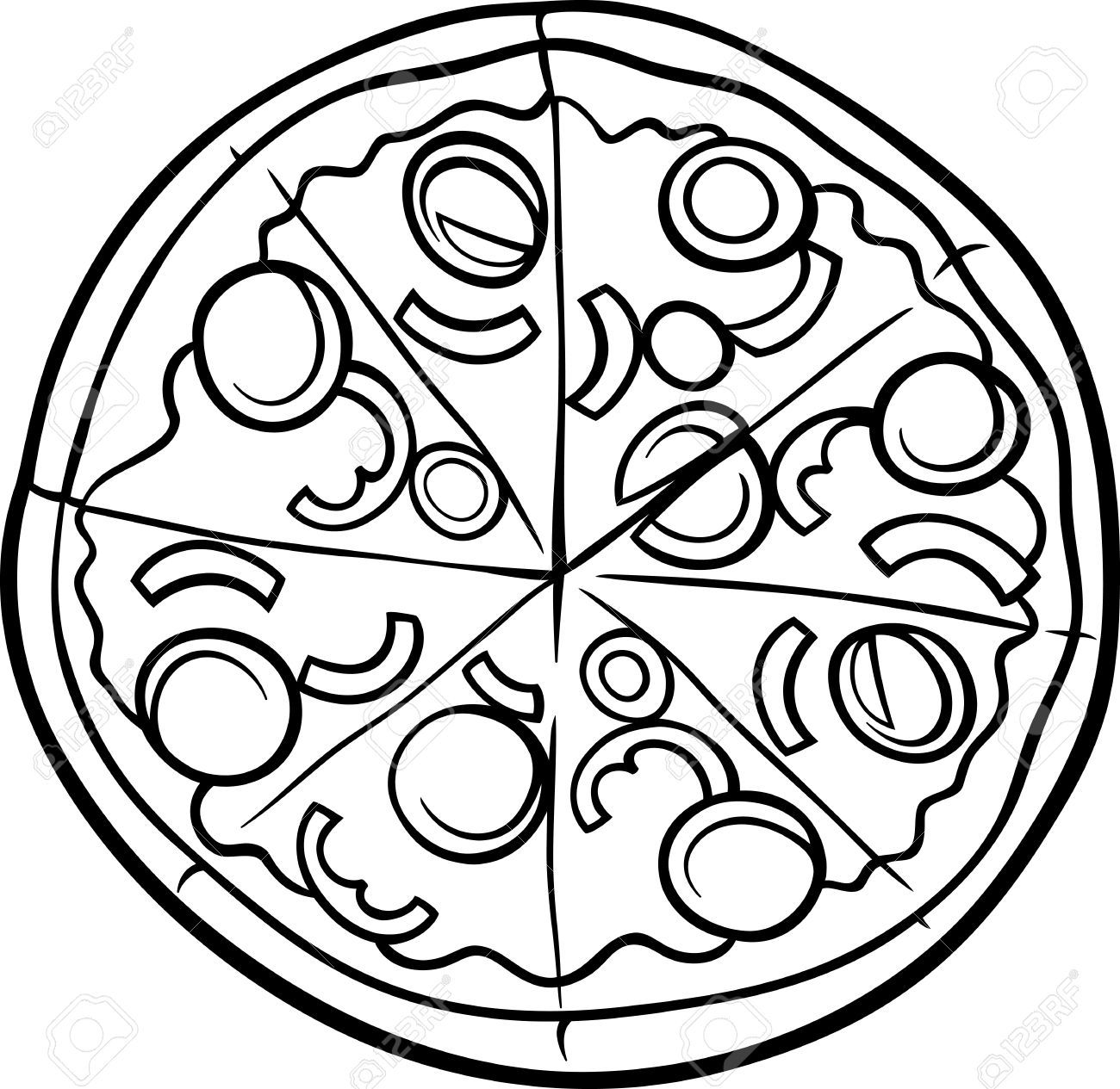 Free Clip art of Pizza Clipart Black and White