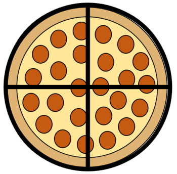 Pizza fraction clipart.