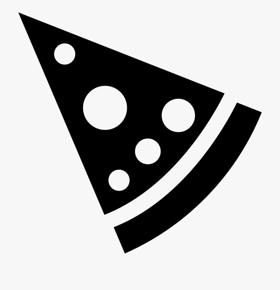 Triangular pizza slice.