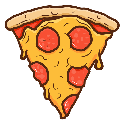 Pizza sticker cartoon.